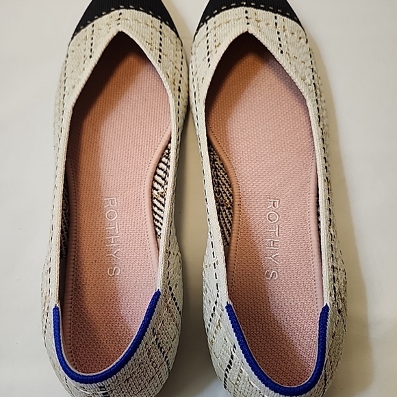 Rothy’s The Point Archive Pattern Moonlight Tweed Black Cream Loafer Flat Sz 8.5 - Picture 7 of 7